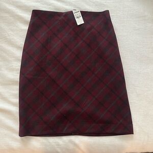 Burgundy plaid skirt